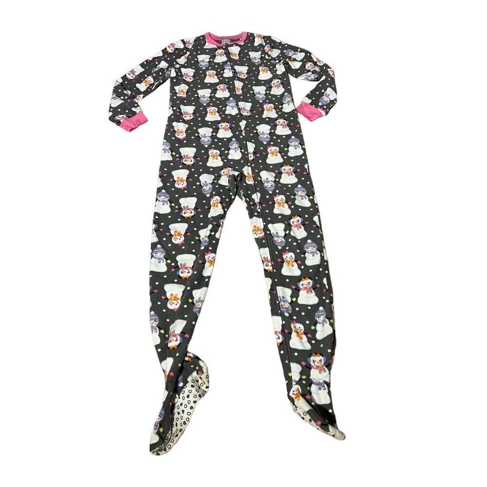 Jumping Beans Footie Snowmen Fleece Girls Size 10